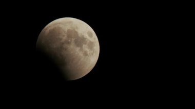 14 Mart 2025 'te Ay tutulması sırasında dolunayın gökyüzünde hareketi. Dünya 'nın gölgesi Ay' ın diskine düşer.