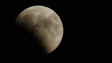 14 Mart 2025 'te Ay tutulması sırasında dolunayın gökyüzünde hareketi. Dünya 'nın gölgesi Ay' ın diskine düşer.