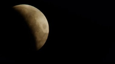 14 Mart 2025 'te Ay tutulması sırasında dolunayın gökyüzünde hareketi. Dünya 'nın gölgesi Ay' ın diskine düşer.