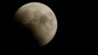 14 Mart 2025 'te Ay tutulması sırasında dolunayın gökyüzünde hareketi. Dünya 'nın gölgesi Ay' ın diskine düşer.