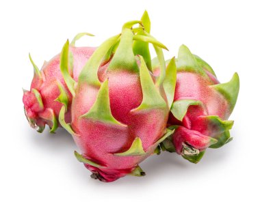 Beyaz arka planda ejderha meyveleri. Dosya kırpma yolları içeriyor.