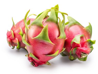 Beyaz arka planda ejderha meyveleri. Dosya kırpma yolları içeriyor.