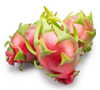 Beyaz arka planda ejderha meyveleri. Dosya kırpma yolları içeriyor.