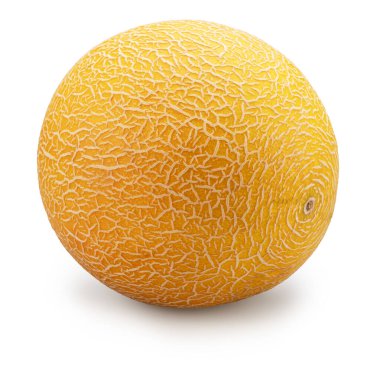 Galia kavunu beyaz arka planda izole edilmiş. Dosya kırpma yolu içeriyor.