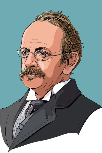 Sir Joseph John Thomson Était Physicien Britannique Prix Nobel Physique — Image vectorielle