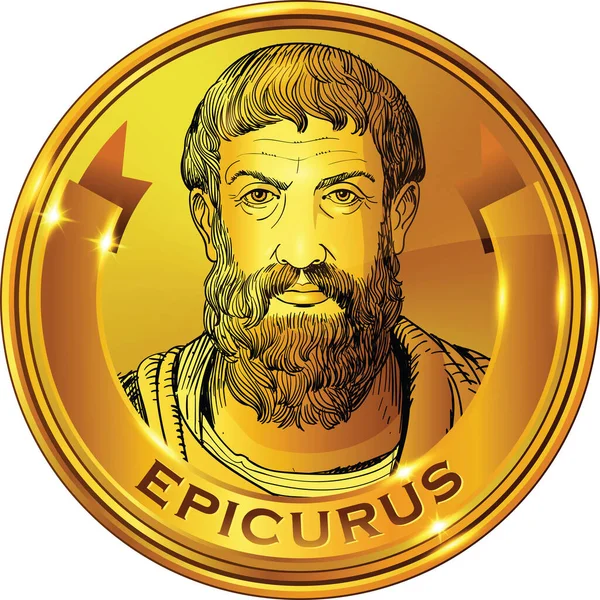 Epicurus Lijn Kunst Stijl Portret — Stockfoto