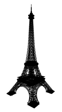 Paris 'teki Eyfel Kulesi' nin silueti.