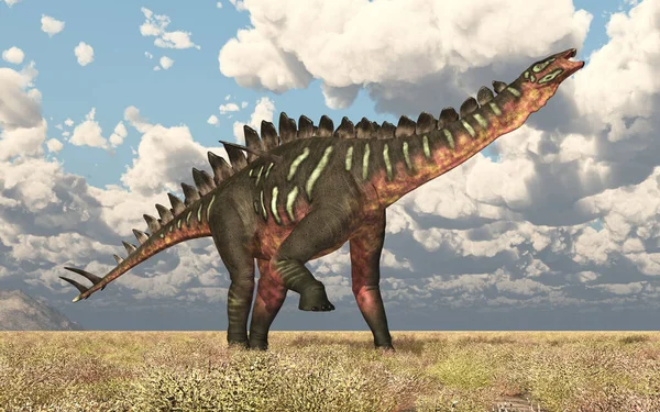 Dinosaur Miragaia in a landscape
