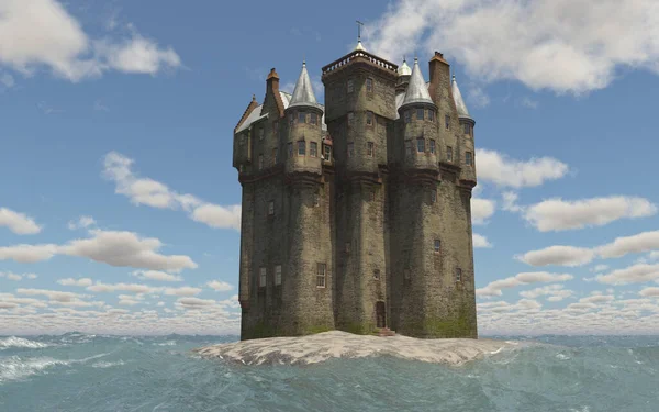 Skotsk Slott Havet — Stockfoto