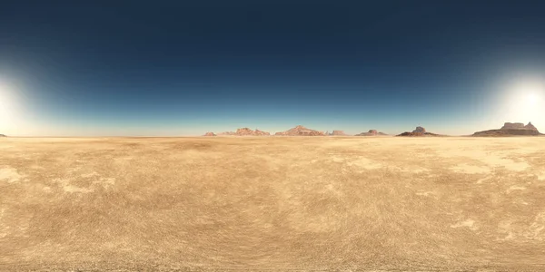 Panorama Sferico 360 Gradi Senza Soluzione Continuità Con Paesaggio Desertico — Foto Stock