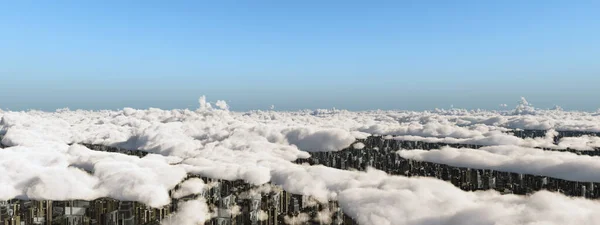 笼罩在特大城市之上的云彩 — 图库照片