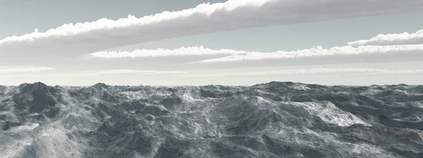 Mer Orageuse Paysage Nuageux — Photo
