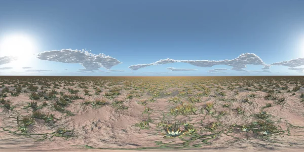 Panorama Sferico 360 Gradi Senza Soluzione Continuità Con Paesaggio Extraterrestre — Foto Stock