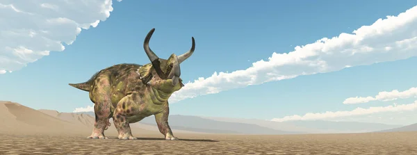 Dinosaurierkonkavenator Einer Wüstenlandschaft — Stockfoto