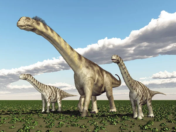 Dinossauro Camarasaurus Uma Paisagem — Fotografia de Stock