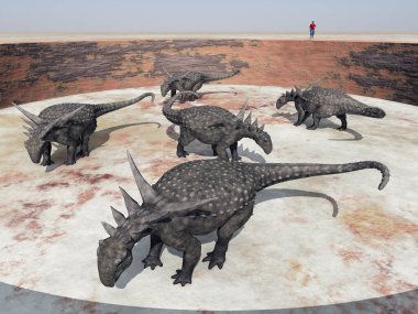Hayvanat bahçesindeki dinozor Sauropelta
