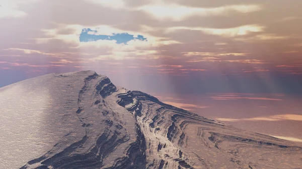 Сонячні Промені Над Гірським Пейзажем — стокове фото