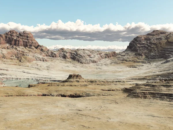 Пустынный Пейзаж Горами — стоковое фото