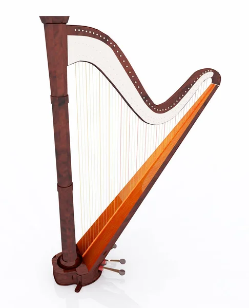 Pedal Harpa Contra Fundo Branco — Fotografia de Stock