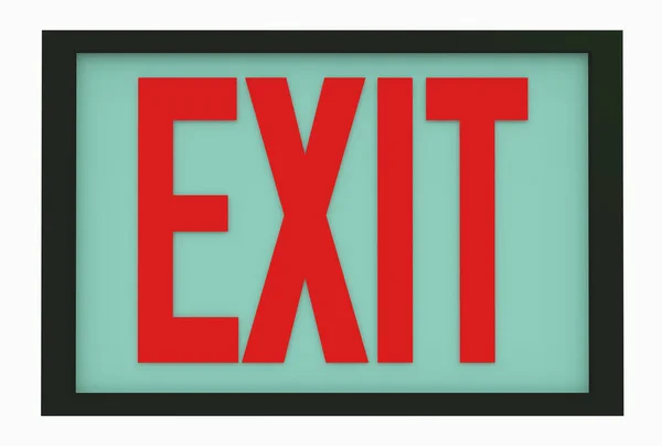 Exit Sign Isolated White Background — Stock Photo, Image