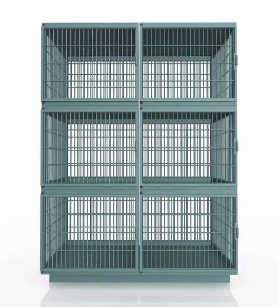 Cages Pour Animaux Sur Fond Blanc — Photo