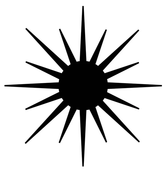 Silhuett Med Symbol För Solen — Stockfoto