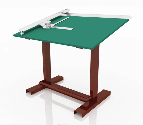 Modern Drafting Table White Background — Stock Photo, Image