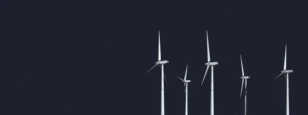 Windturbines Nachts — Stockfoto