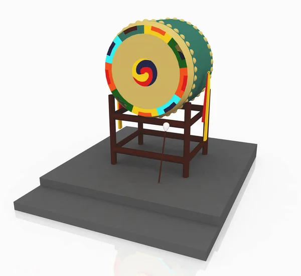 Bęben Dla Koreańskiej Ceremonii Piedestale — Zdjęcie stockowe
