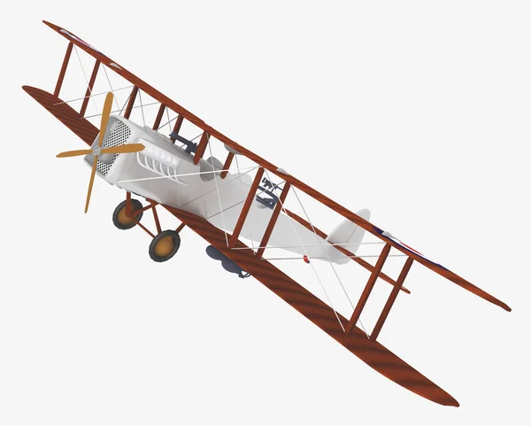 Biplane Repülőgép 1915 Ből Elszigetelt Fehér Alapon — Stock Fotó