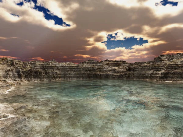Krater Manzaralı Bir Göl — Stok fotoğraf