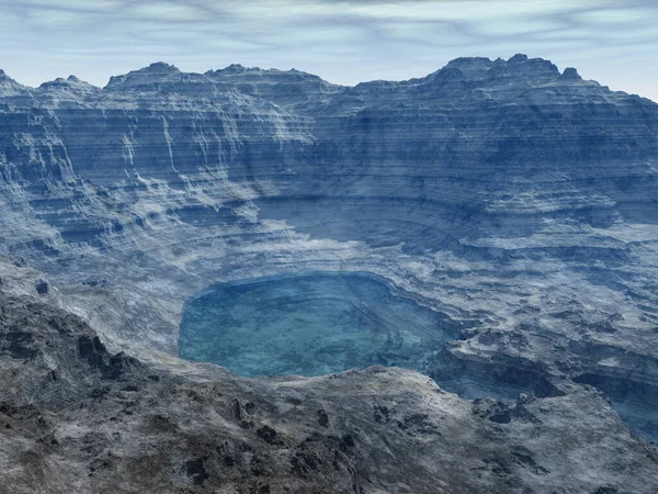 Jezioro Krajobrazie Krateru — Zdjęcie stockowe