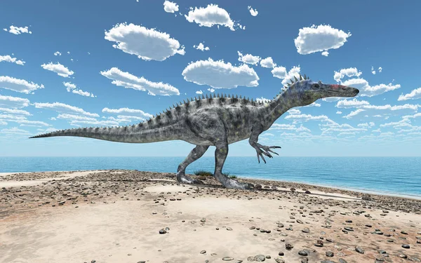 ビーチで恐竜Suchomimus — ストック写真
