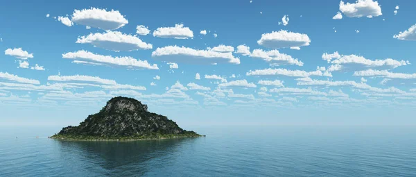 Gebirgsinsel Offenen Meer — Stockfoto