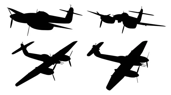Silueta Britským Stíhacím Letounem Druhé Světové Války — Stock fotografie