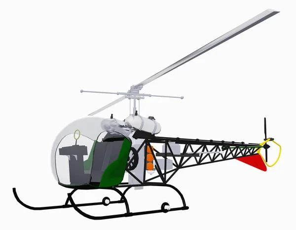 白い背景に隔離された軽いヘリコプター — ストック写真