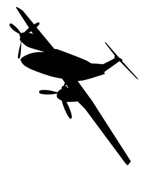 Sylwetka Dwusilnikowym Samolotem Użytkowym — Zdjęcie stockowe