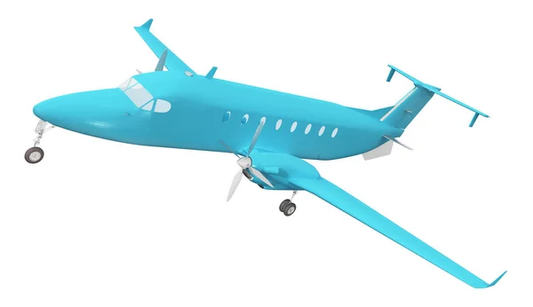 Tvåmotoriga Turbopropregionala Flygplan Isolerad Vit Bakgrund — Stockfoto