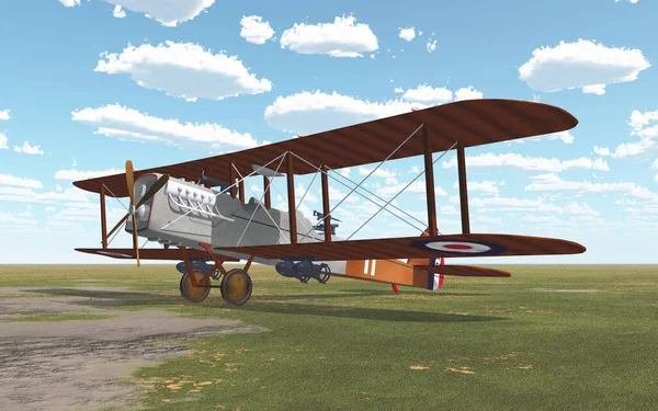 เคร องบ Biplane จากป 1915 — ภาพถ่ายสต็อก