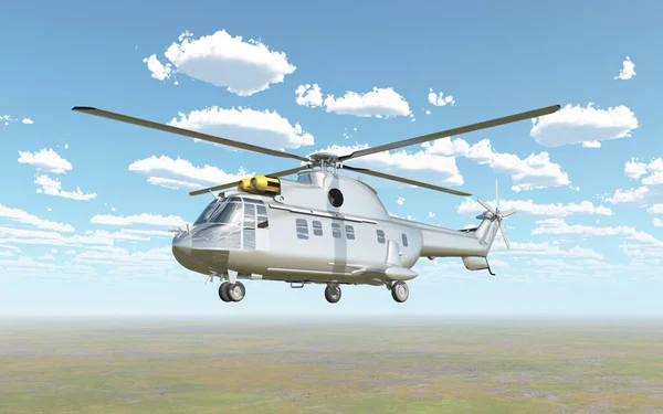 Manzara Üzerinde Bir Helikopter — Stok fotoğraf