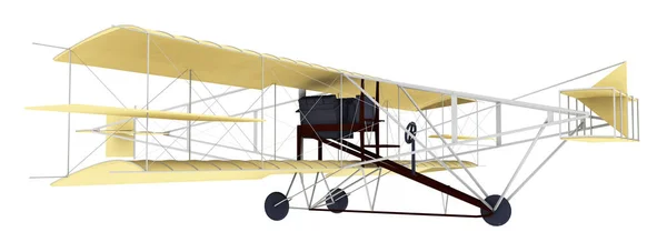 Historiska Motorflygplan Från 1911 Isolerad Från Vit Bakgrund — Stockfoto