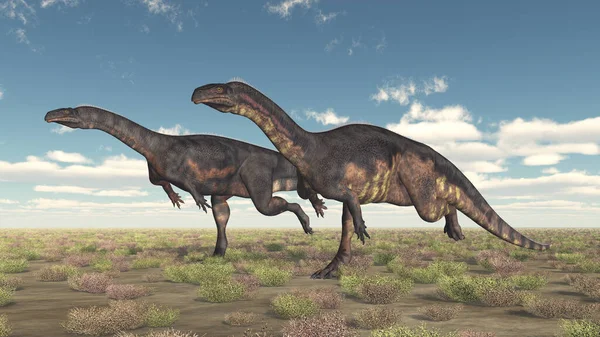 Dinozor Plateosaurus Bir Arazide — Stok fotoğraf