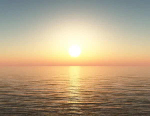 Puesta Sol Sobre Mar —  Fotos de Stock