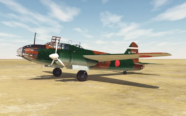 Bombardero Japonés Mediano Segunda Guerra Mundial Aeródromo — Foto de Stock