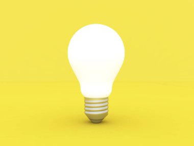 Sarı arkaplana karşı ampul