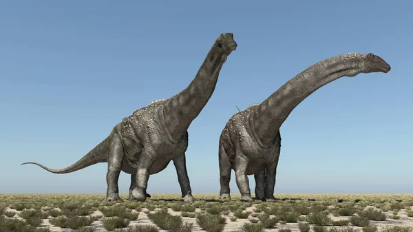 Dinosaur Diamantinasaurus Landscape — Stock Photo, Image