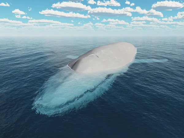 Wieloryb Błękitny Otwartym Morzu — Zdjęcie stockowe