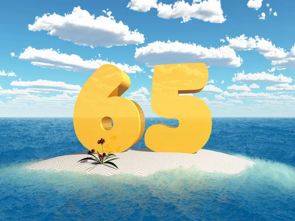 Liczba Wyspie Morzu — Zdjęcie stockowe