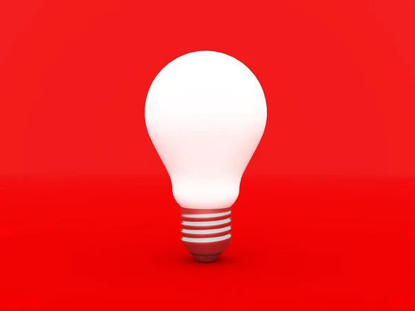 Glühbirne Vor Rotem Hintergrund — Stockfoto