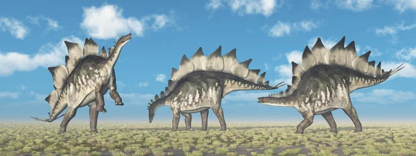 Dinossauro Stegosaurus Uma Paisagem — Fotografia de Stock